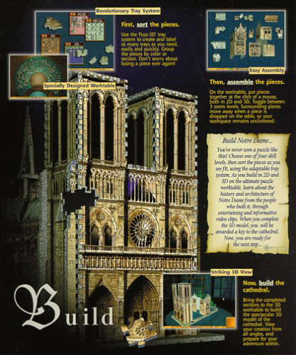 Puzz 3D CD NOTRE DAME CATHEDRAL PC Game CD ROM Adventure NEW